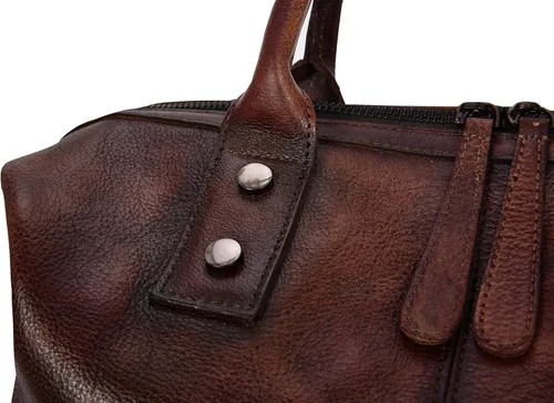Vista 8 de Iswee - Bolso de hombro de cuero genuino, bolso tote con diseño de morral, con asa superior, bolso de gran capacidad, bolso cruzado