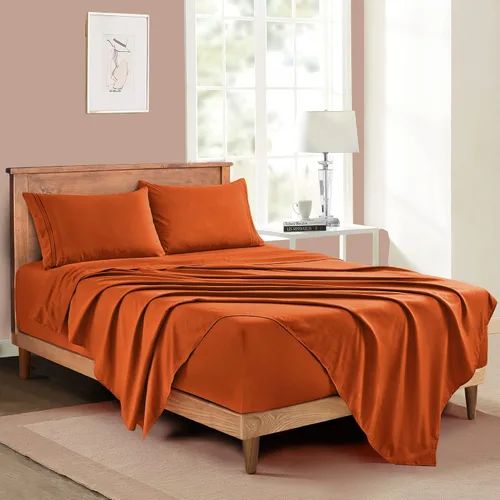 Vista 57 de Manyshofu Juego de sábanas de tamaño individual con bolsillos extra profundos, sábanas y fundas de almohada de 1800 hilos de lujo para hotel, juego