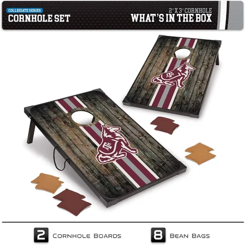 Vista 2 de Wild Sports NCAA Direct Print MDF Cornhole Board Set, 8 Bean Bags Outdoor Games for Adults & Family, Yard Games & Backyard Games, Bean Bag Toss