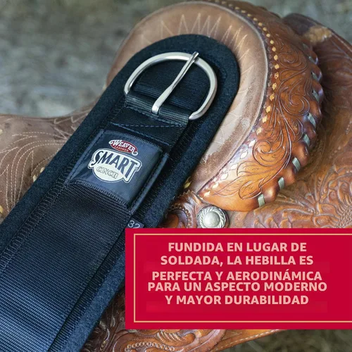 Vista 3 de Weaver Equine Weaver Leather Smart - Cincha de caballo con forro de fieltro, hebilla de acero inoxidable enrollada, circunferencia de caballo Negro