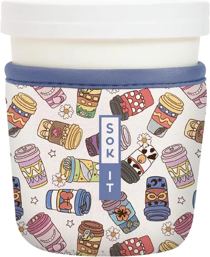 Vista 50 de Sok It IceCreamSok - Funda de neopreno aislada (flores abstractas, pintas de helado cónicas)