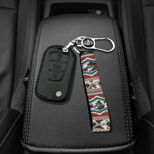 Vista 4 de FKELYI Llavero de pulsera con anillo de metal para llaves de coche, mochilas, bicicletas