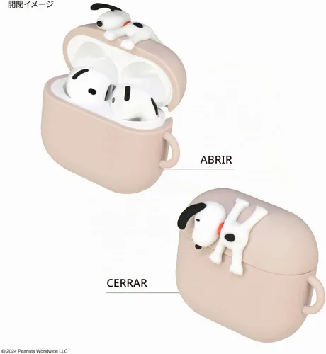 Vista 3 de Gourmandies SNGG-116B Peanuts Snoopy AirPods 4 - Funda de silicona para colgar