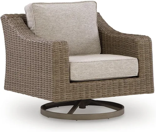 Vista 22 de Signature Design by Ashley Beachcroft - Sofá resistente a la intemperie con tela casual para interiores/exteriores con cojín y 2 cojines Negro
