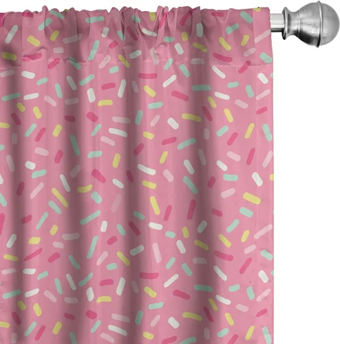 Vista 39 de Ambesonne Paquete de 2 cortinas otoñales para ventana, diseño otoñal con formas intrincadas en espiral y estampado de hojas voladoras, juego ligero