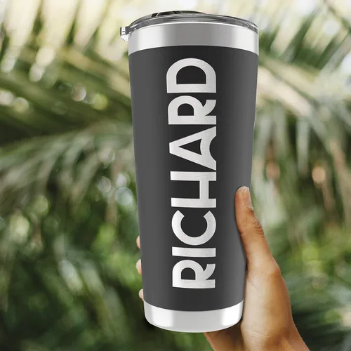 Vista 3 de Regalos personalizados para hombres, 30 onzas, vasos personalizados con tapa, azul marino, tazas de café de viaje aisladas, juego de popote