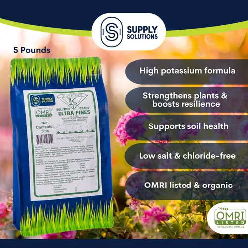 Vista 2 de Supply Solutions Sulfato de potasa 0-0-50 - Fertilizante orgánico de potasa - Adecuado para fertirrigación, sistemas de goteo, foliar, hidroponía