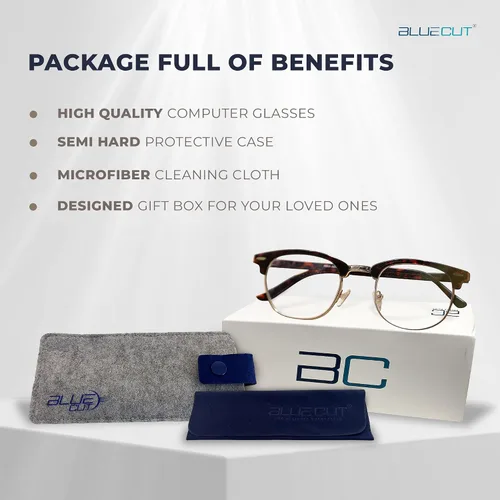 Vista 5 de Blue Light Blocking Glasses – Anti-Fatigue Computer Glasses Prevent Eye Strain Vintage Mettal Gaming Glasses Oro Tor