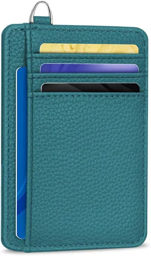 Vista 24 de Yonlevres Cartera delgada para tarjetas de crédito, cartera RFID para mujer, bolsillo frontal, soporte para tarjetas pequeñas, estuche para tarjetas