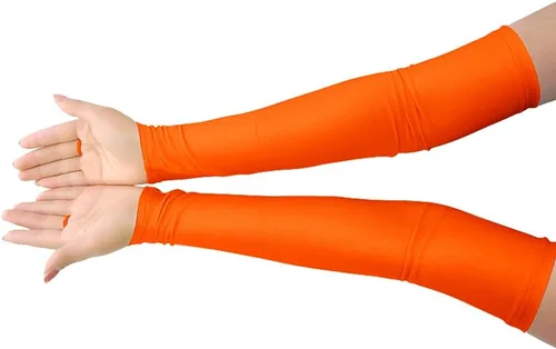 Vista 7 de Shinningstar Guantes largos de elastano elástico sin dedos sobre el codo para niñas y niños adultos
