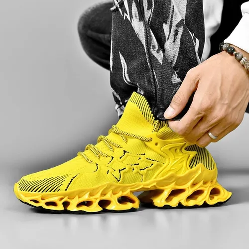 Vista 6 de Zapatillas de deporte para hombre Blade Tenis para hombre Trail Running Zapatos deportivos de moda para hombre, negro, amarillo, rojo