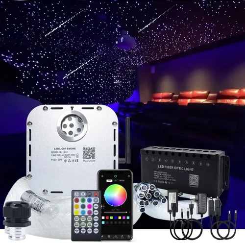 Vista 19 de Kit de luz de fibra óptica RGBW con sensor de sonido de 32 W