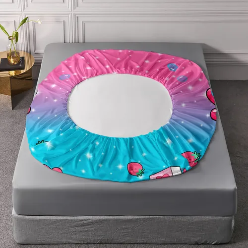 Vista 5 de AILONEN Axolotl - Juego de sábanas bajeras para niños, tamaño individual XL, color rosa y azul degradado kawaii, lindas sábanas de fresa salamandra