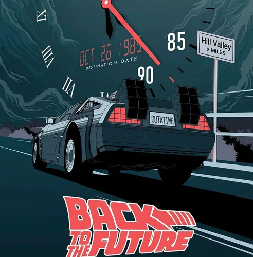 Vista 2 de Póster de Regreso al Futuro #2 – Película artística de ciencia ficción retro de los años 80 para decoración del hogar (11 x 17 pulgadas)