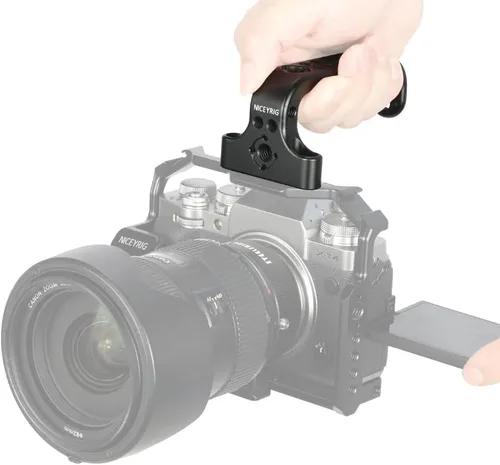 Vista 8 de NICEYRIG Empuñadura para cámara con soporte de rosca de 1/4 aplicable para RED DSMC2 / Sony FX3 / FX30 / FX2, mango superior universal para cámara