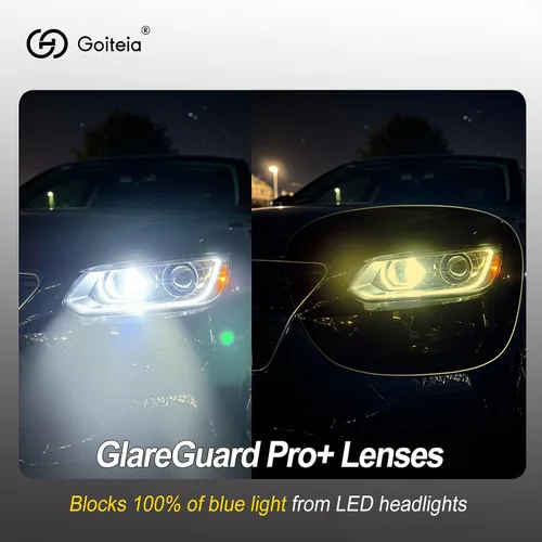 Vista 5 de Goiteia Lentes de conducción nocturna para hombres y mujeres, lentes amarillos para días lluviosos, antirreflejos desde los faros delanteros