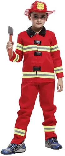Vista 2 de Disfraz de bombero para niños, disfraz de bombero de juego de rol