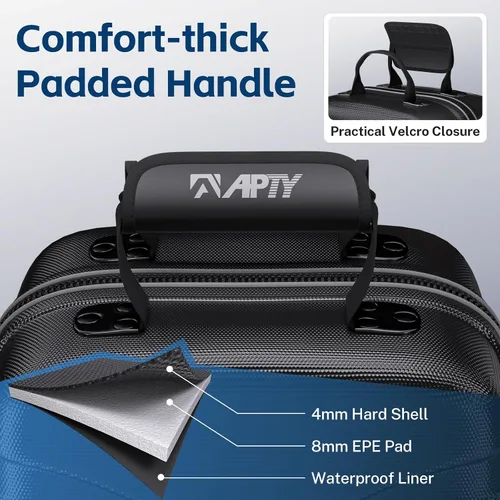 Vista 4 de APTY - Bolsa de viaje para palos de golf con funda rígida, con ruedas, acolchada, para equipaje de línea aérea - con cerradura combo integrada