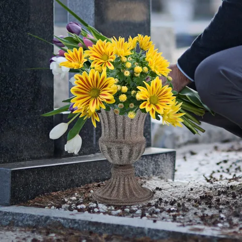 Vista 3 de Florero para cementerio, urna conmemorativa, maceta para tumba, decoración de jardín