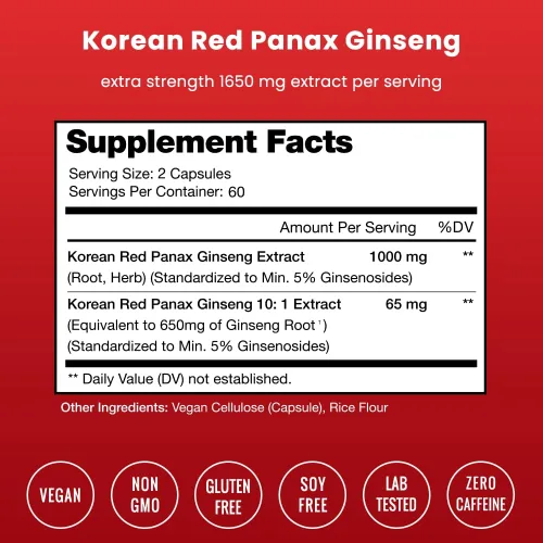 Vista 2 de NutraChamps Paquete de 2 cápsulas de ginseng coreano y cápsulas de Ashwagandha