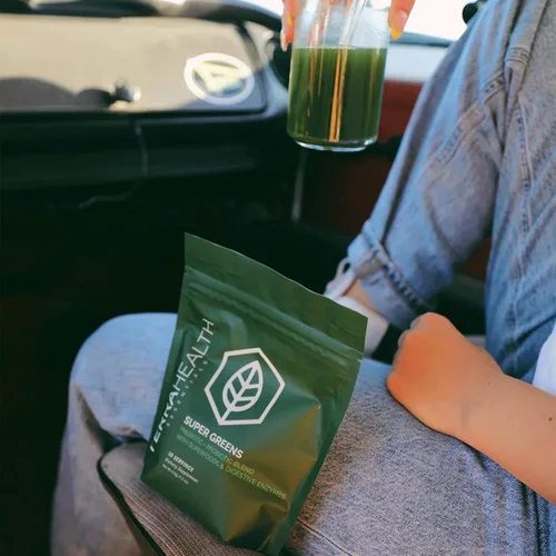 Vista 7 de Terra Health Essentials Super Greens Polvo orgánico de superalimentos verdes Probióticos aptos para el intestino sin gluten 30 porciones
