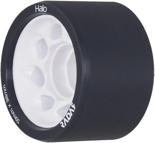 Vista 6 de Riedell Radar Wheels Halo - Ruedas para patines (4 unidades) 59mm X 38mm, Indoor Performance Derby Wheels, H-Shaped Hub for Edge Control and Grip