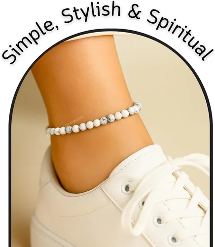 Vista 148 de Amazing Gemstone Crystal Anklet Ankle Bracelets for Women - Waterproof Beaded Healing Crystal Anklets, Plus Size Chakra Gemstone Bead Anklet
