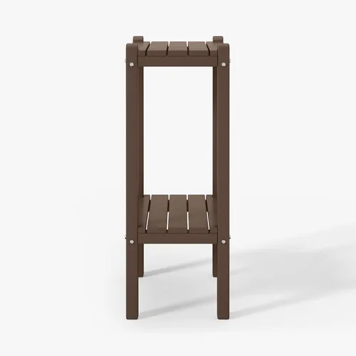 Vista 7 de WestinTrends Malibu Adirondack HDPE - Mesa auxiliar de 2 niveles para patio, 36 pulgadas, color marrón oscuro