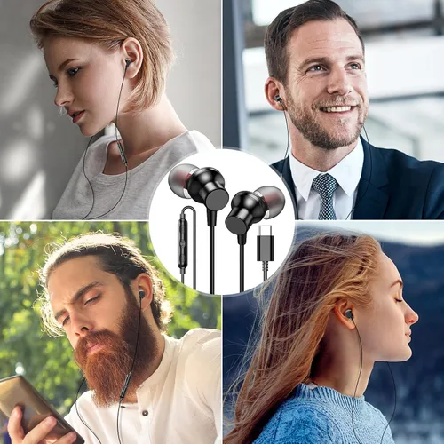 Vista 6 de Auriculares USB C con cable para Google Pixel 10 9 Pro para iPhone 17 16 15 Pro Max/iPad de 10ª generación para Galaxy S26 Tipo C Auriculares