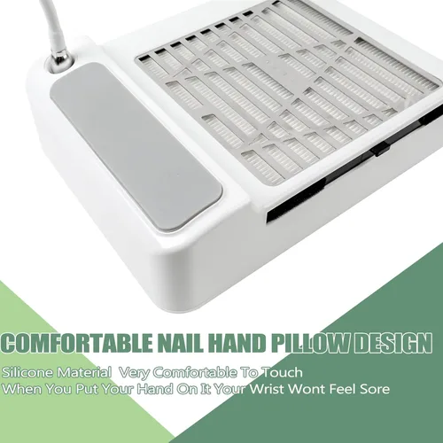 Vista 5 de Colector de polvo de uñas para salón de uñas, extractor de 60 W, colector de polvo al vacío, potente ventilador de uñas, con 1 cepillo de polvo