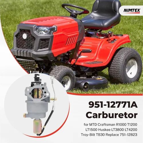Vista 2 de NIMTEK 951-12771A Carburador con filtro de aire para MTD Craftsman R1000 T1200 T1000 LT1500 Huskee LT3800 LT4200 Troy-Bilt TB30 TB30R TB42 Yard-Man