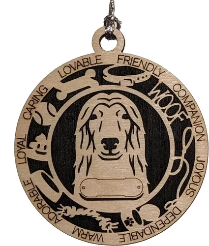 Vista 73 de Adorno de Navidad personalizado para perro Cavalier King Charles Spaniel, redondo de 3 pulgadas, madera cortada con láser de 2 capas, nombre y texto