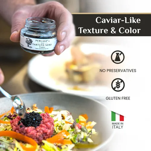 Vista 4 de TartufLanghe Trufa Perlage - Caviar de trufa Luxury Italian topping made with real black winter truffle juice. Add to pasta, risotto, eggs, sushi