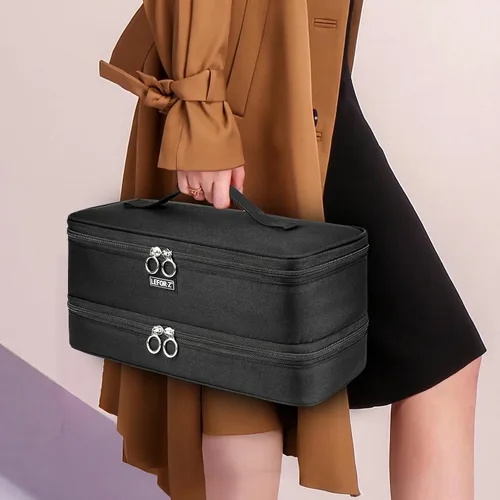 Vista 7 de Funda de viaje compatible con Shark Flexstyle/FlexFusion/secador de pelo, bolsa de almacenamiento de herramientas calientes para cabello de doble