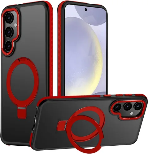Vista 34 de Funda para Samsung Galaxy S24 Plus, soporte de anillo magnético ajustable [compatible con Magsafe], [protección a prueba de golpes de grado militar]