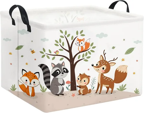 Vista 44 de Cestas para Bebé Cestas de Juguetes para Niños y Niñas Cesta de Regalo del Bosque Vacía Bonita Contenedor de Almacenamiento Caja Organizadora Animal
