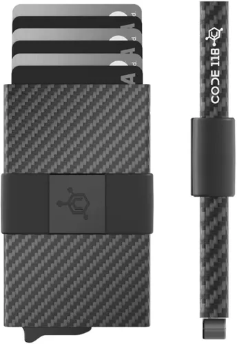 Vista 29 de CODE 118 Billetera – Billetera inteligente automática premium, bloqueo RFID, billetera de metal minimalista emergente para hombres, aluminio de 24K