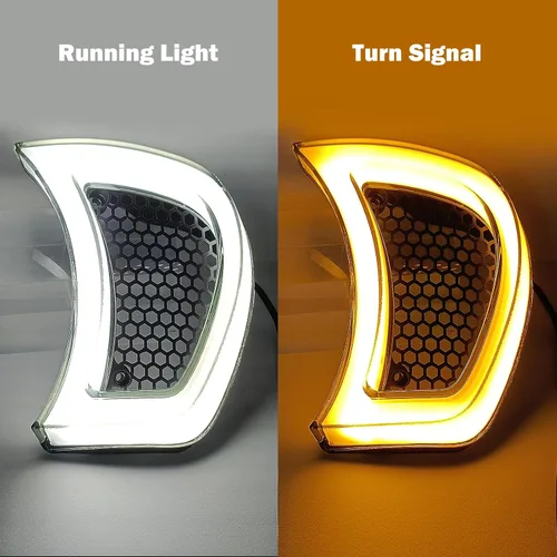 Vista 4 de Luces LED de ventilación para faros delanteros, luz de circulación para Harley Road Gilde FLTRX 2015-2023 (transparente)