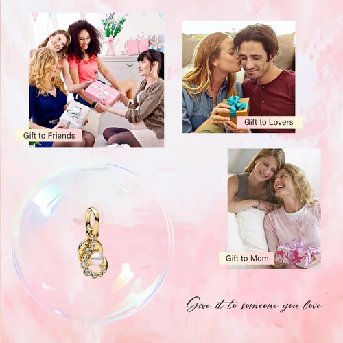 Vista 64 de Amufer S925 Charms for Women, compatible with Pandora Bracelets and Necklaces, Jewelry Gift