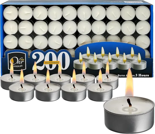 Vista 6 de Ohr Candles Velas Tealight – Paquete de 25 velas de té – Velas blancas sin perfume – 3 horas de tiempo de combustión