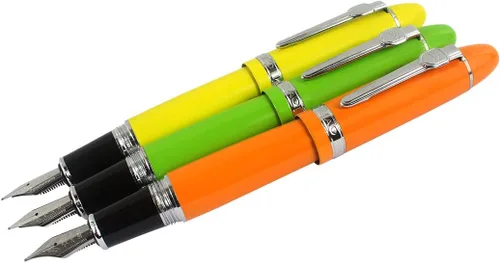 Vista 9 de Jinhao 159 - Pluma estilográfica pesada grande, 3 piezas en 3 colores (rojo, blanco, azul)
