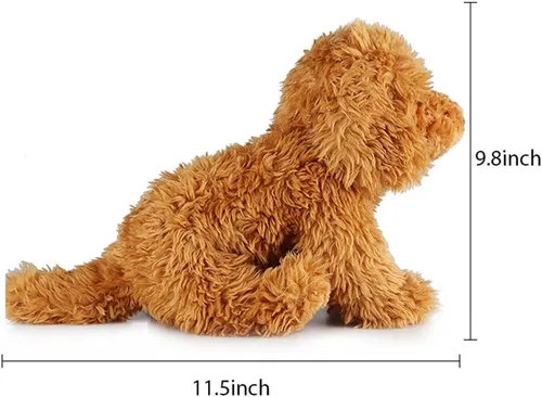 Vista 2 de JIANEEXSQ Labradoodle - Animal de peluche, modelo de animal de perro esponjoso, decoración de regalo de cumpleaños (Labradoodle)