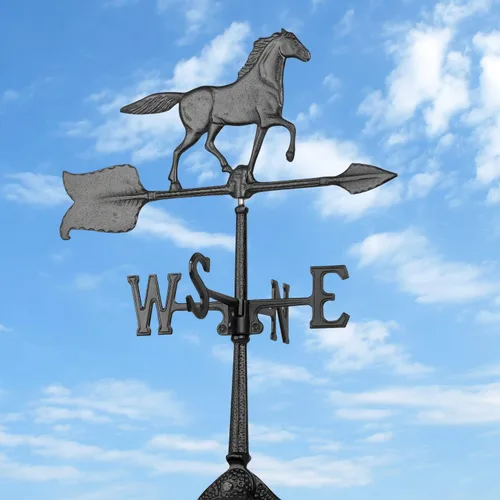 Vista 3 de Whitehall Products Horse Accent Veleta de 24 pulgadas, color negro