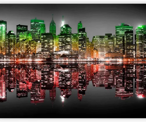 Vista 14 de artgeist Mural de pared Nueva York, 77 x 61 pulgadas, adhesivo autoadhesivo para pared, diseño de foto extraíble, decoración del hogar, paisaje