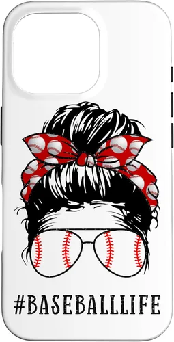 Vista 20 de Mom Messy Hair Bun Aviators Glasses Baseball Mother Life Case for iPhone 17