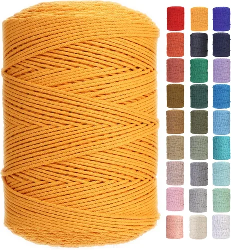 Vista 85 de Cuerda de macramé de 2 mm x 349 metros de cuerda de algodón natural para macramé, cuerda de macramé de color, cuerda de algodón suave, suministros
