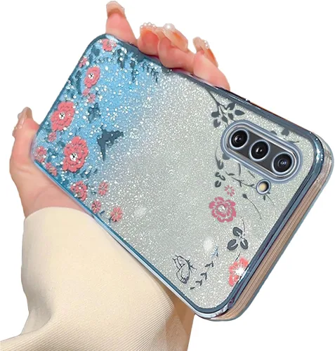 Vista 24 de Funda para Samsung Galaxy S8, Samsung S8 para mujer, cambio gradual con purpurina, cristal suave, TPU mariposa, floral, corazón, transparente, funda