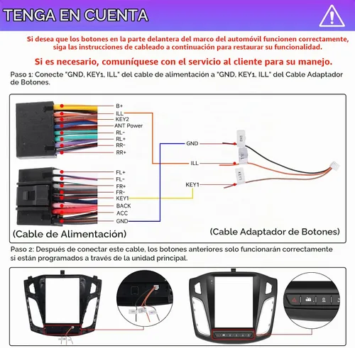 Vista 6 de Radio de coche Android 13 4G + 64G para Ford Focus 2012-2018, Rimoody Car Stereo Wireless Carplay Android auto GPS 5G-WiFi Mirror Link 9.7 pulgadas