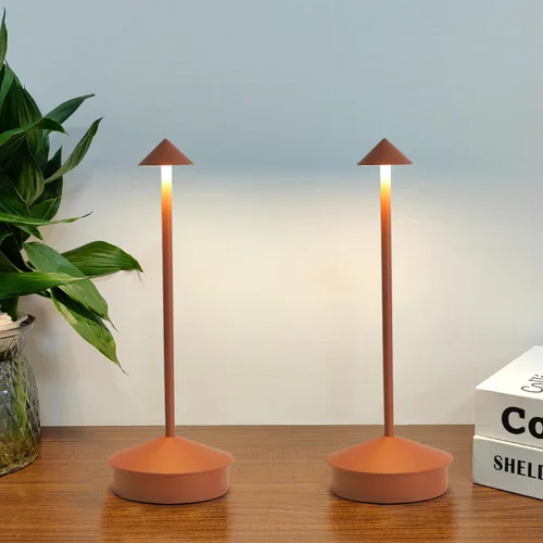 Vista 13 de Paquete de 2 lámparas de mesa inalámbricas de aluminio, lámparas de mesa recargables de 6000 mAh, lámpara LED táctil portátil, lámparas de mesa Negro