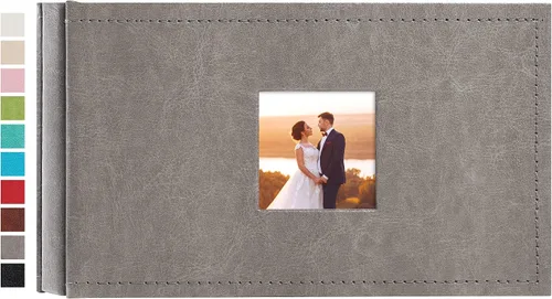 Vista 9 de potricher Álbum de fotos pequeño de 4 x 6 pulgadas, 100 fotos, cubierta de cuero, libro de fotos con 100 bolsillos horizontales para familia, boda